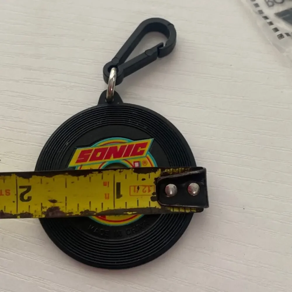 Vintage Sonic Restaurant Record Keychain Backpack Clip Charm Collectible 1989
